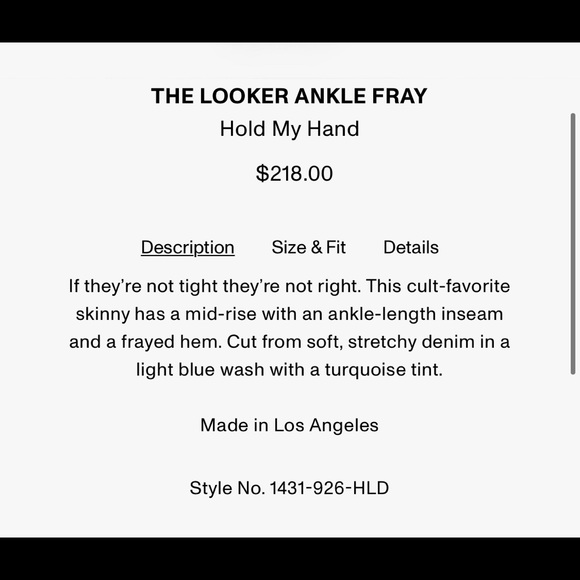 NWT MOTHER JEANS THE LOOKER ANKLE FRAY - Picture 9 of 11